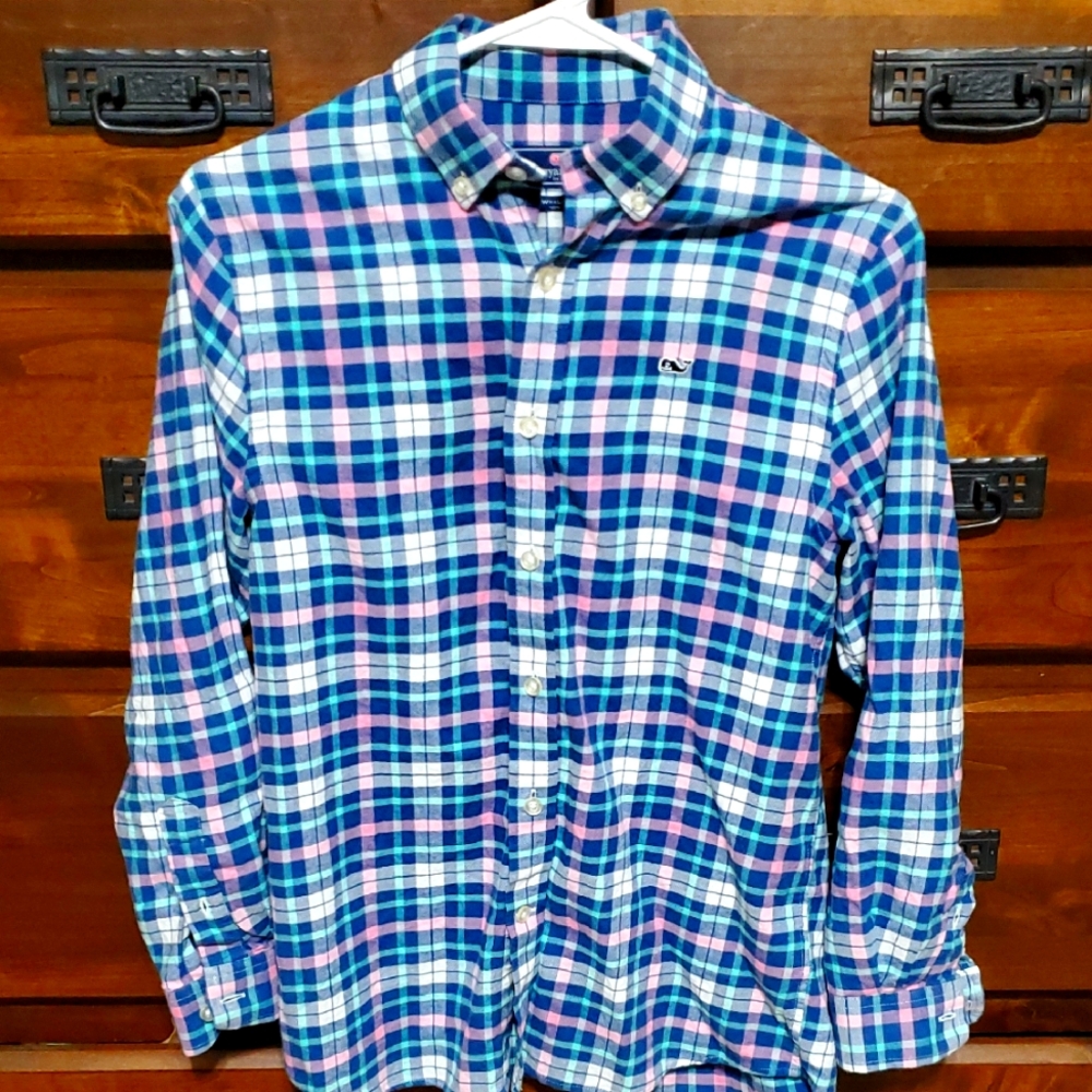 Vineyard Vines Plaid Button Down Whale Shirt
